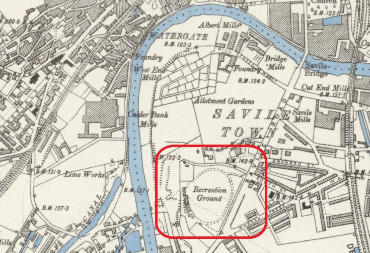 Dewsbury - Savile Town Cricket Ground : Map credit National Library of Scotland